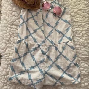 Baby Gap Girls’ white Geometric Romper Sz 5 EUC